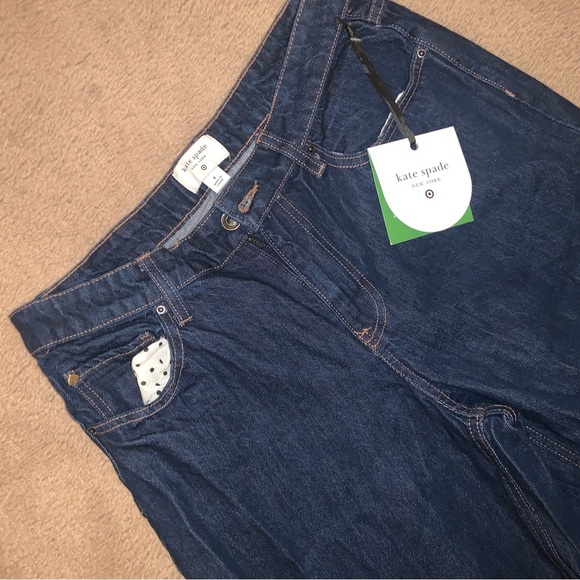 Navy Blue Cuffed jeans denim Kate spade x target collab nwt classic fall 8 boho - Picture 2 of 6